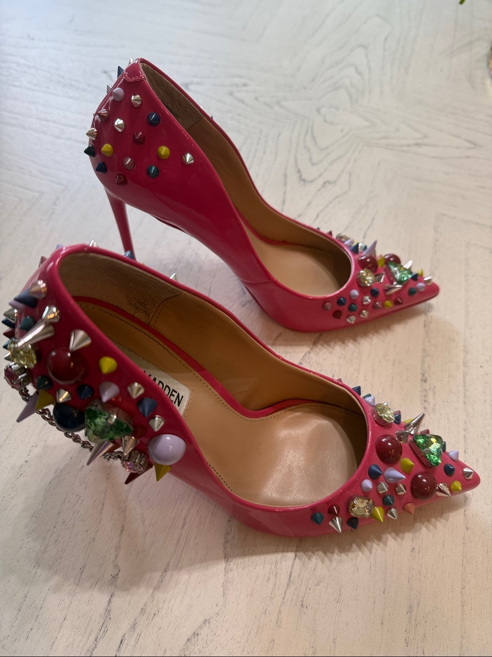 Steve Madden Hot Pink Jeweled Pointed-Toe Stiletto Pump - Picture 10 of 17